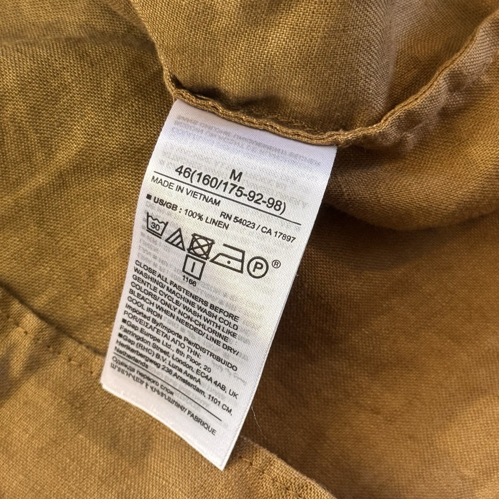 Banana Republic Mira 100% Linen Top Size Medium Horse Hair Brown Women's - Picture 8 of 10